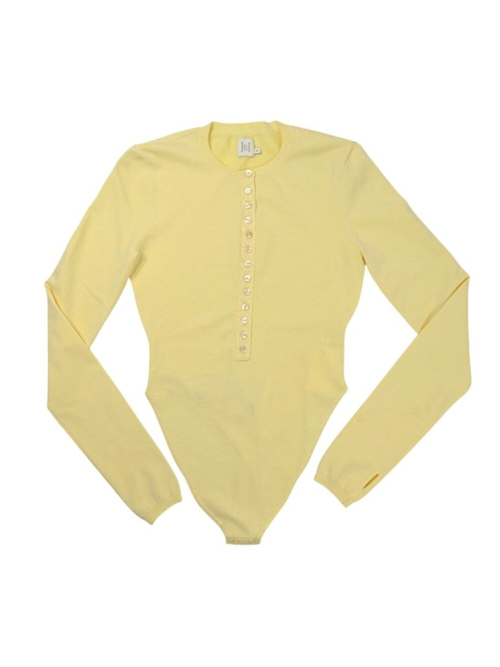 Helsa Bronya Knit Bodysuit in Pale Yellow